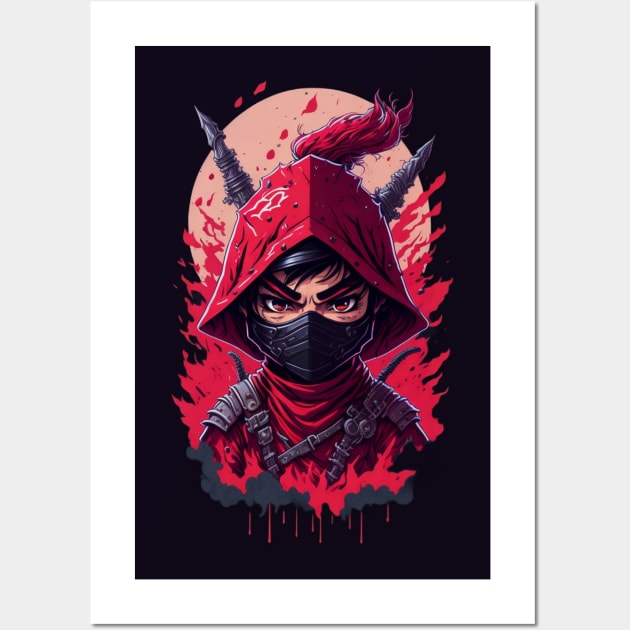 evil ninja man face Wall Art by Rizstor